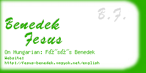 benedek fesus business card